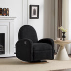 Fauteuil inclinable en tissu bouclette, pivotant à 360° et à bascule