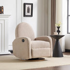 Fauteuil inclinable en tissu bouclette, pivotant à 360° et à bascule