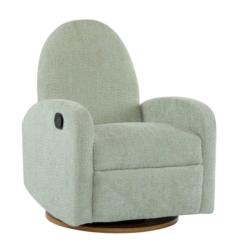 Fauteuil inclinable en tissu bouclette, pivotant à 360° et à bascule