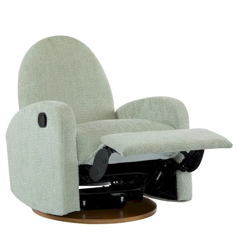 Fauteuil inclinable en tissu bouclette, pivotant à 360° et à bascule