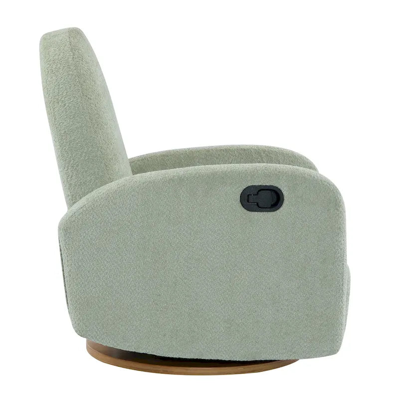 Fauteuil inclinable en tissu bouclette, pivotant à 360° et à bascule