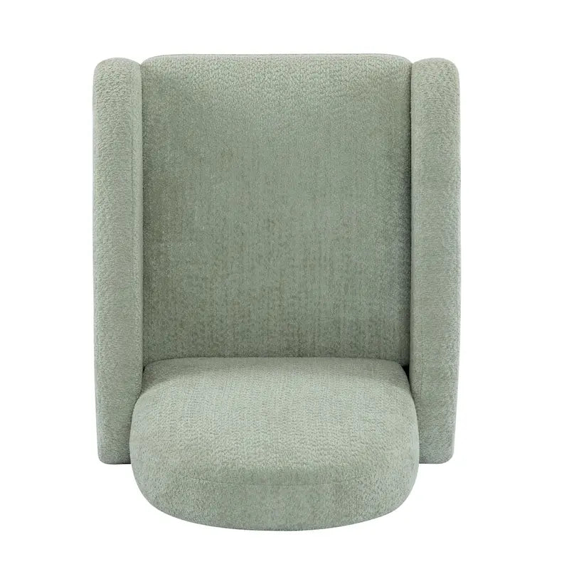 Fauteuil inclinable en tissu bouclette, pivotant à 360° et à bascule