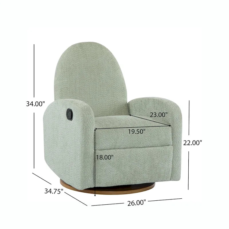 Fauteuil inclinable en tissu bouclette, pivotant à 360° et à bascule