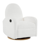 Fauteuil inclinable en tissu bouclette, pivotant à 360° et à bascule