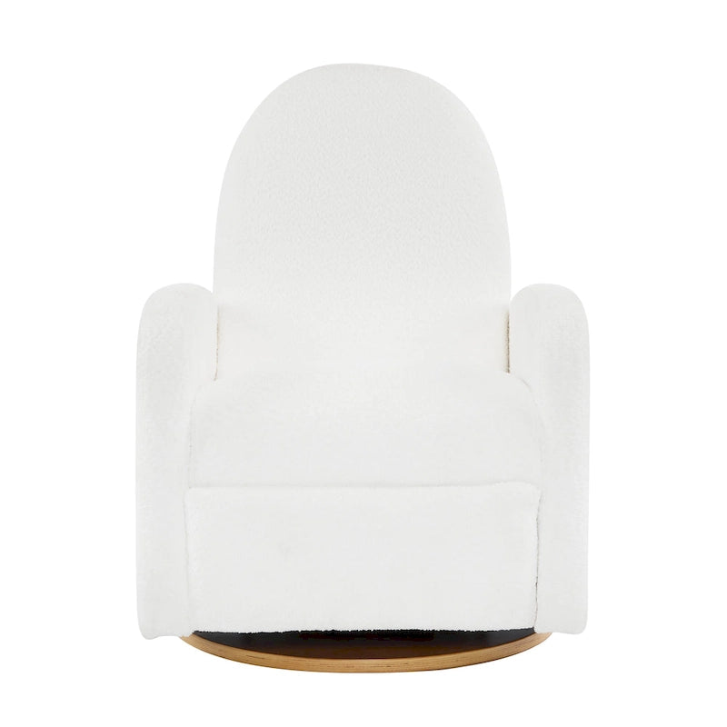 Fauteuil inclinable en tissu bouclette, pivotant à 360° et à bascule