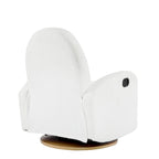 Fauteuil inclinable en tissu bouclette, pivotant à 360° et à bascule