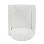 Fauteuil inclinable en tissu bouclette, pivotant à 360° et à bascule