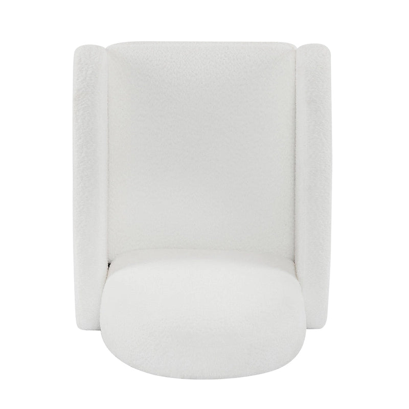 Fauteuil inclinable en tissu bouclette, pivotant à 360° et à bascule