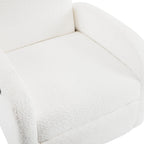 Fauteuil inclinable en tissu bouclette, pivotant à 360° et à bascule