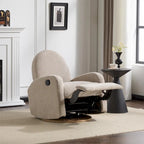 Fauteuil inclinable en tissu bouclette, pivotant à 360° et à bascule