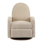 Fauteuil inclinable en tissu bouclette, pivotant à 360° et à bascule