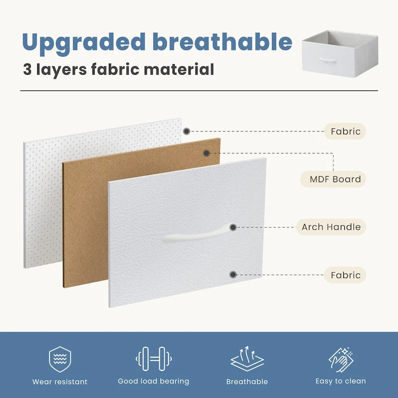 Commode en tissu à 4 tiroirs, Organiseur de rangement pliable