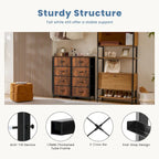 Commode en tissu à 4 tiroirs, Organiseur de rangement pliable
