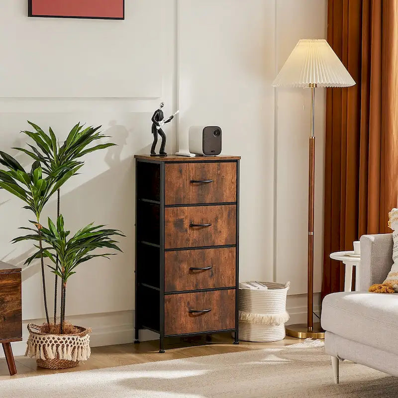 Commode en tissu à 4 tiroirs, Organiseur de rangement pliable
