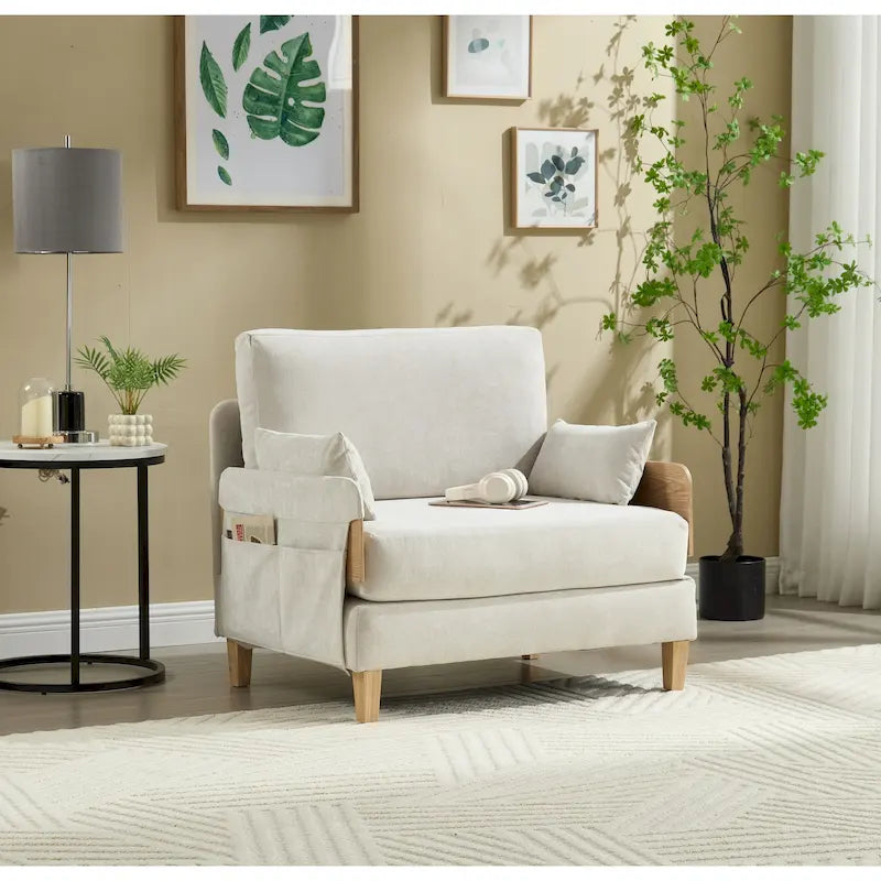 Fauteuil convertible inclinable en chenille avec 3 oreillers