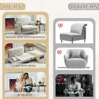 Fauteuil convertible inclinable en chenille avec 3 oreillers