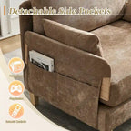 Fauteuil convertible inclinable en chenille avec 3 oreillers