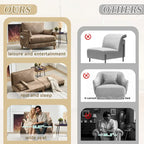 Fauteuil convertible inclinable en chenille avec 3 oreillers
