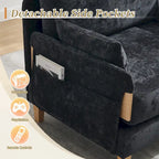 Fauteuil convertible inclinable en chenille avec 3 oreillers
