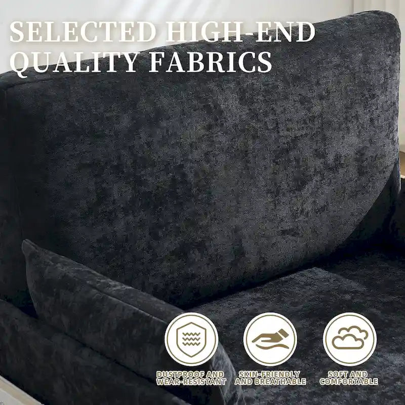 Fauteuil convertible inclinable en chenille avec 3 oreillers