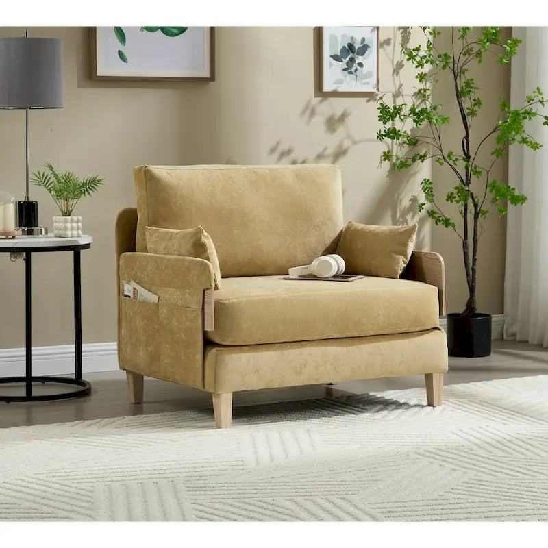 Fauteuil convertible inclinable en chenille avec 3 oreillers