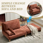 Fauteuil convertible inclinable en chenille avec 3 oreillers