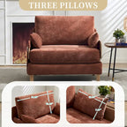 Fauteuil convertible inclinable en chenille avec 3 oreillers