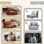 Fauteuil convertible inclinable en chenille avec 3 oreillers