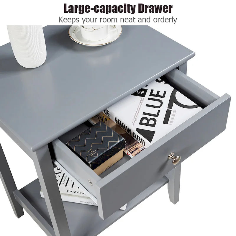 Table de chevet avec tiroir de rangement pour chambre à coucher