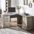 Bureau d'ordinateur de ferme, bureau d'ordinateur en bois avec station de chargement