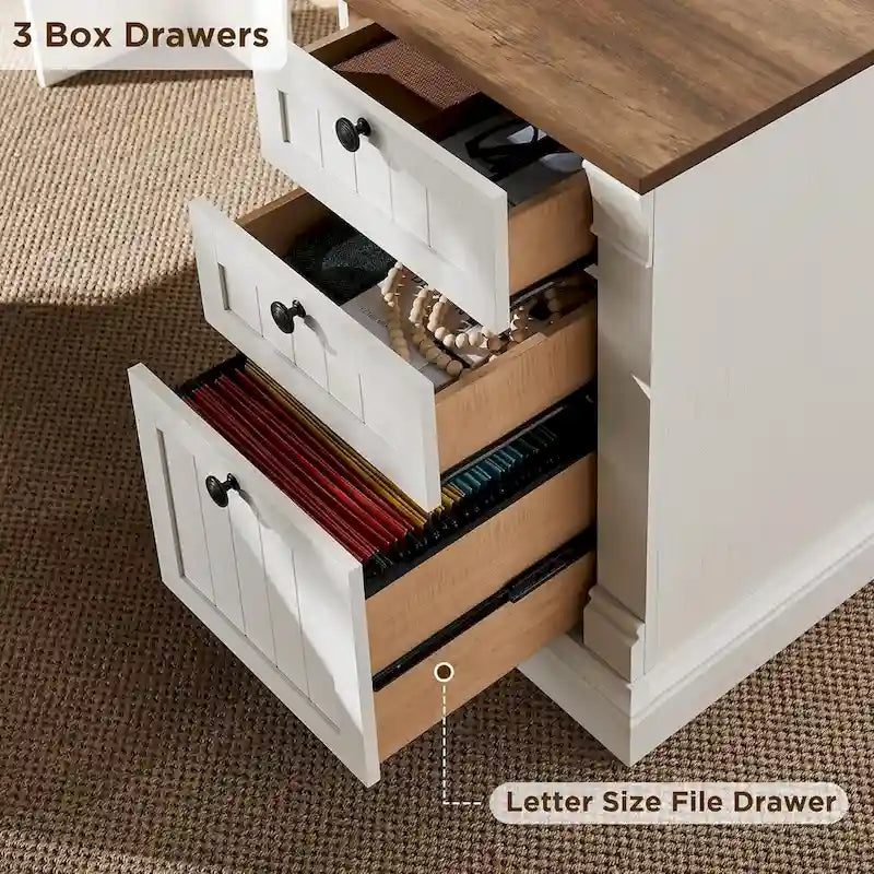 Bureau d'ordinateur de ferme, bureau d'ordinateur en bois avec station de chargement