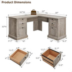 Bureau d'ordinateur de ferme, bureau d'ordinateur en bois avec station de chargement