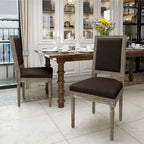 Chaises de salle à manger classiques en tissu (lot de 2)
