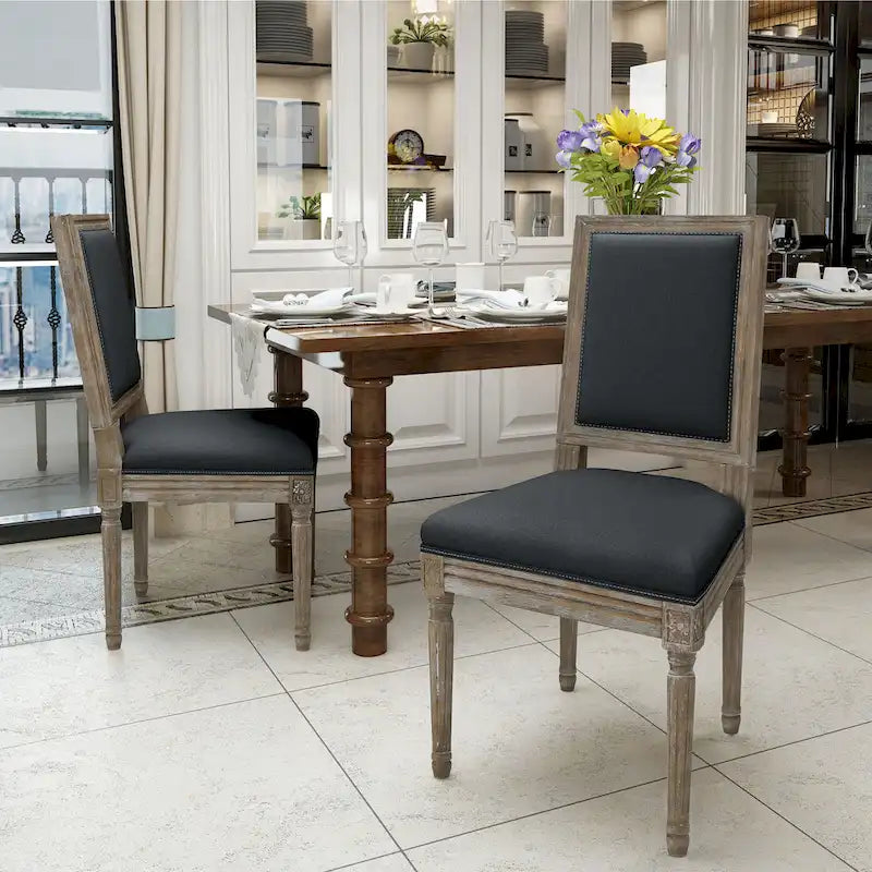 Chaises de salle à manger classiques en tissu (lot de 2)