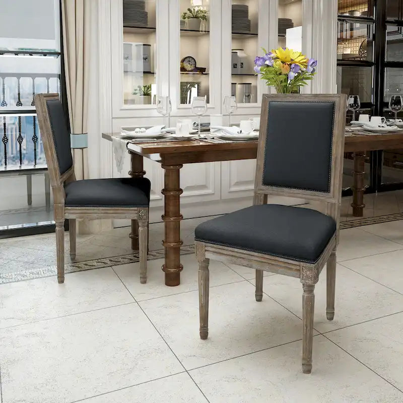 Chaises de salle à manger classiques en tissu (lot de 2)
