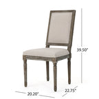 Chaises de salle à manger classiques en tissu (lot de 2)