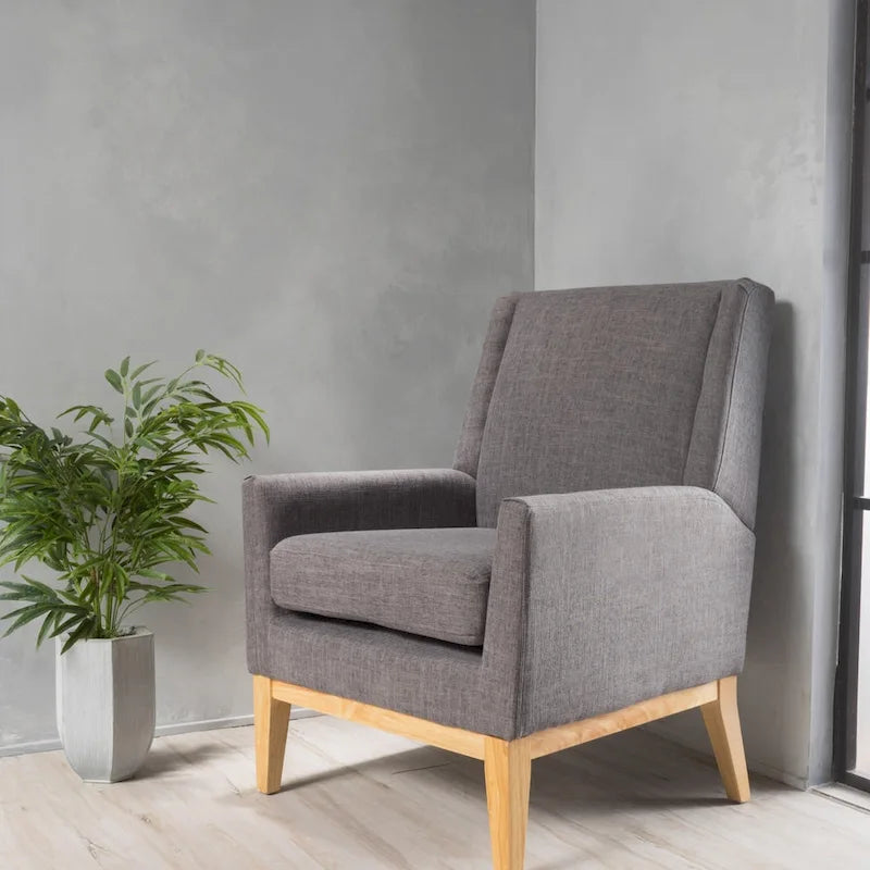Fauteuil d'appoint rembourré du milieu du siècle - 27,50 L x 28,50 P x 36,50 H