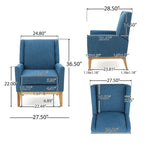 Fauteuil d'appoint rembourré du milieu du siècle - 27,50 L x 28,50 P x 36,50 H