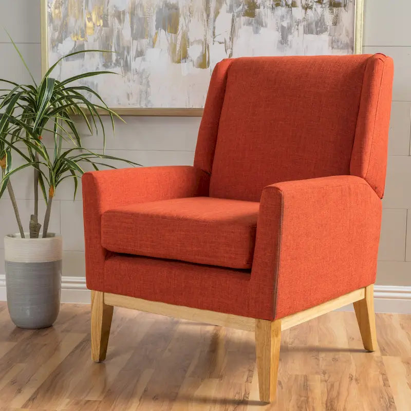 Fauteuil d'appoint rembourré du milieu du siècle - 27,50 L x 28,50 P x 36,50 H