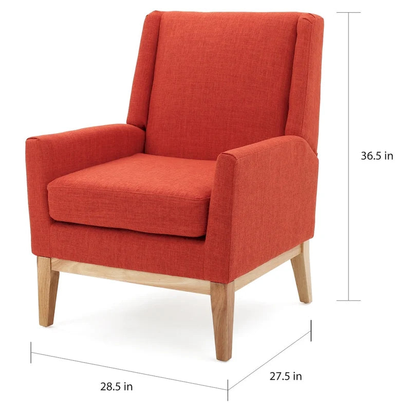 Fauteuil d'appoint rembourré du milieu du siècle - 27,50 L x 28,50 P x 36,50 H