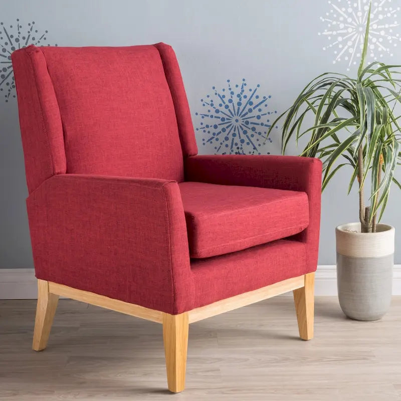 Fauteuil d'appoint rembourré du milieu du siècle - 27,50 L x 28,50 P x 36,50 H