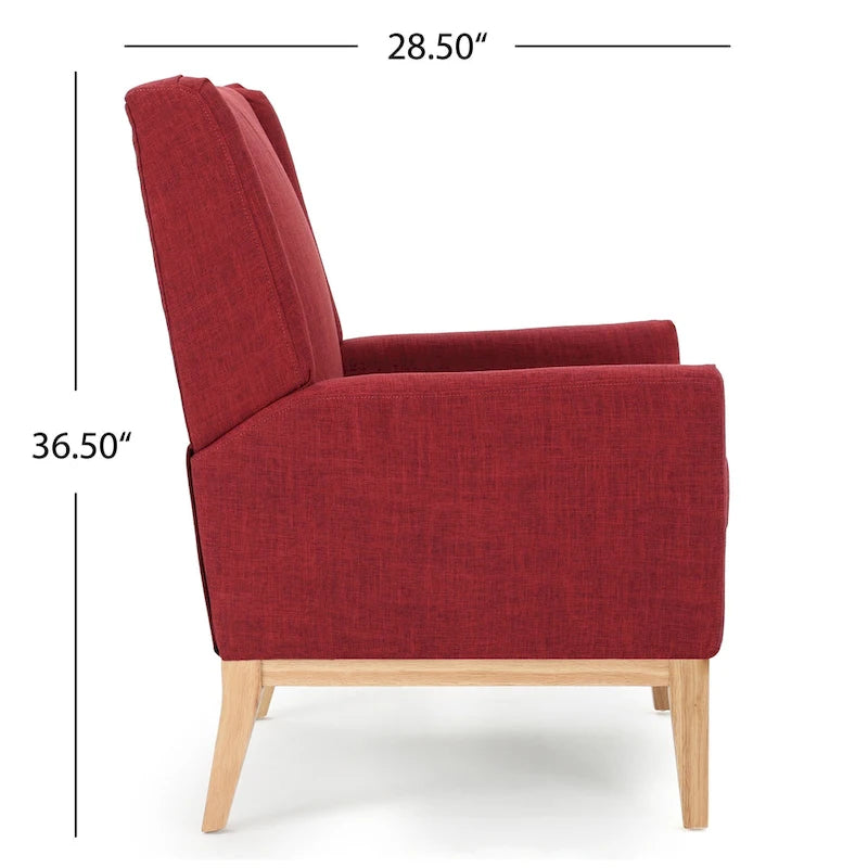 Fauteuil d'appoint rembourré du milieu du siècle - 27,50 L x 28,50 P x 36,50 H