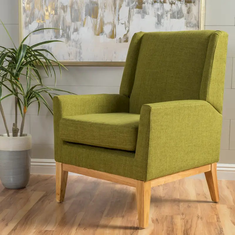 Fauteuil d'appoint rembourré du milieu du siècle - 27,50 L x 28,50 P x 36,50 H