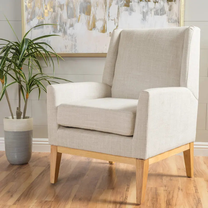 Fauteuil d'appoint rembourré du milieu du siècle - 27,50 L x 28,50 P x 36,50 H