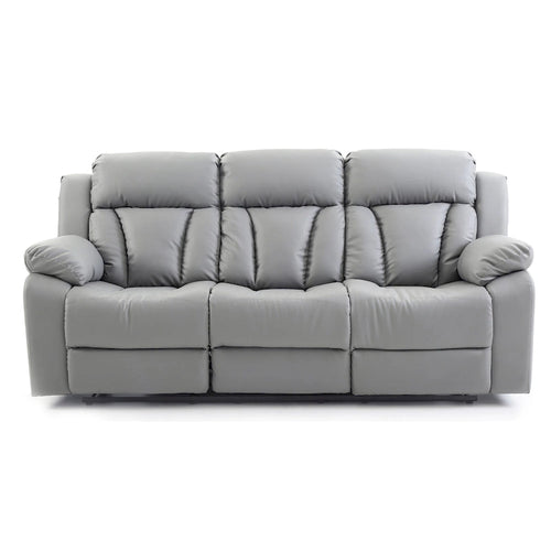 Canapé inclinable droit en similicuir à bras évasés de 85 po de largeur - 37L x 85W x 41H
