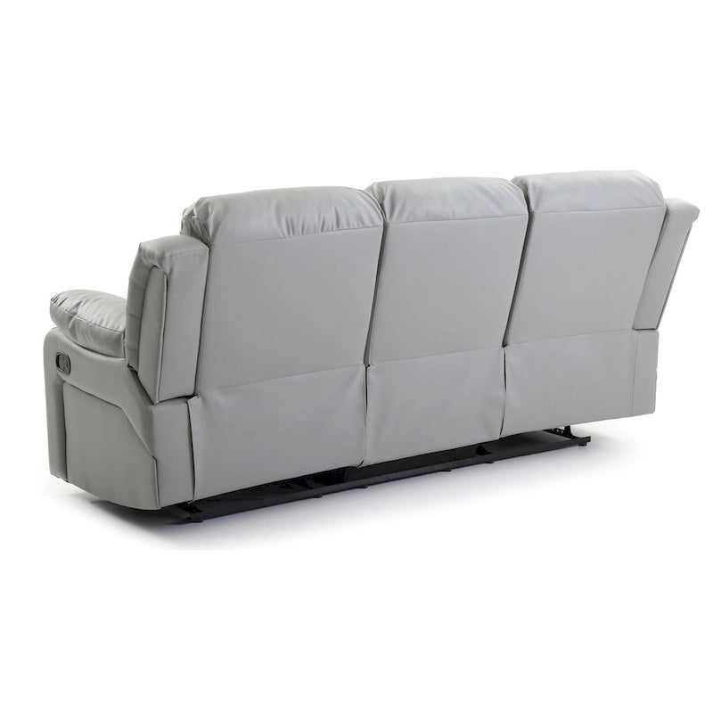 Canapé inclinable droit en similicuir à bras évasés de 85 po de largeur - 37L x 85W x 41H