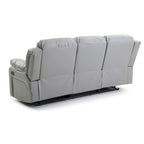 Canapé inclinable droit en similicuir à bras évasés de 85 po de largeur - 37L x 85W x 41H