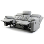 Canapé inclinable droit en similicuir à bras évasés de 85 po de largeur - 37L x 85W x 41H