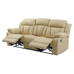 Canapé inclinable droit en similicuir à bras évasés de 85 po de largeur - 37L x 85W x 41H