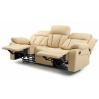 Canapé inclinable droit en similicuir à bras évasés de 85 po de largeur - 37L x 85W x 41H